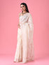Mohey Cream Elegance Organza Saree