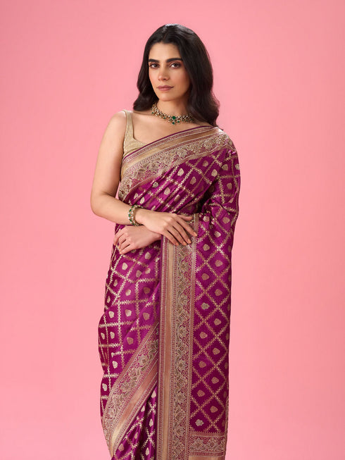 Mohey Wine Extravaganza Banarasi Saree