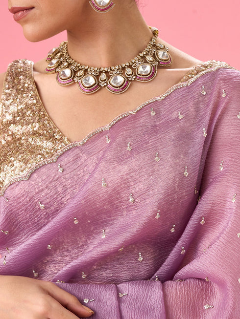 Mohey Royal Purple Elegance Saree