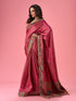 Mohey Artistic Pink Saree