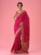 Mohey Lush Georgette Rani Pink Saree