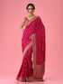 Mohey Lush Georgette Rani Pink Saree