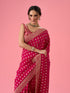 Mohey Lush Georgette Rani Pink Saree