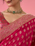 Mohey Lush Georgette Rani Pink Saree
