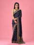 Mohey Indigo Blue Elegance Georgette Saree