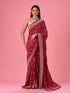 Mohey Exquisite Pink Organza Bridal Saree