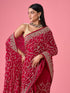 Mohey Exquisite Pink Organza Bridal Saree