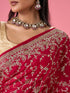 Mohey Exquisite Pink Organza Bridal Saree