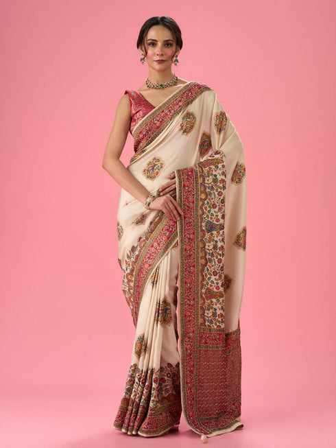 Mohey Cream Delight Saree
