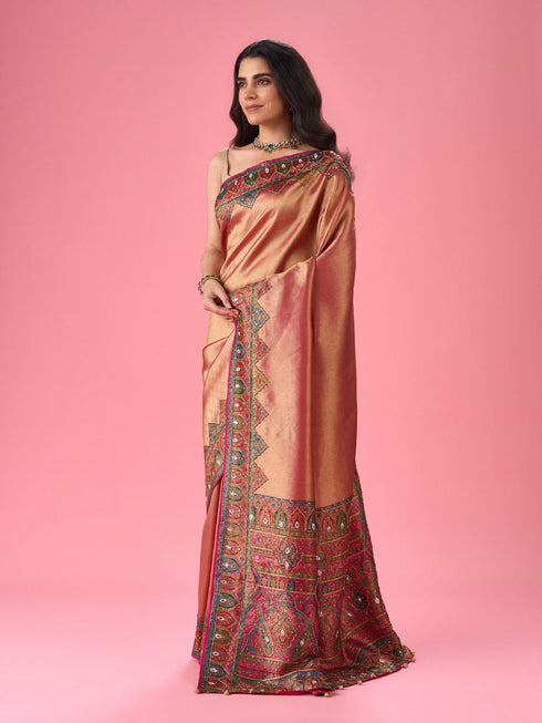 Mohey Elegant Rani Pink Bridal Saree