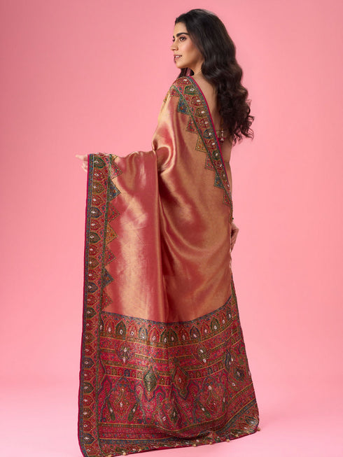 Mohey Elegant Rani Pink Bridal Saree