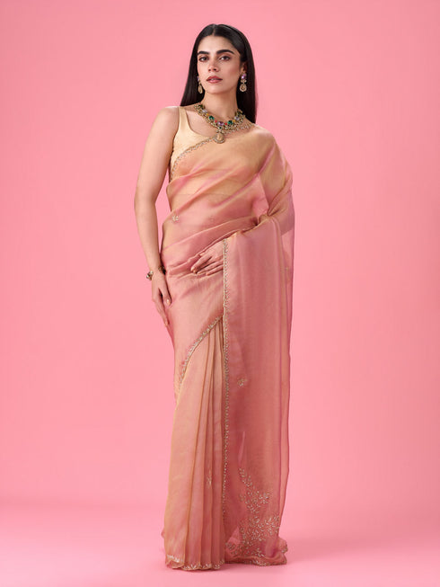 Mohey Radiant Pink Organza Saree