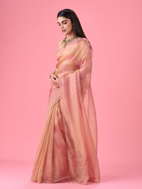 Mohey Radiant Pink Organza Saree