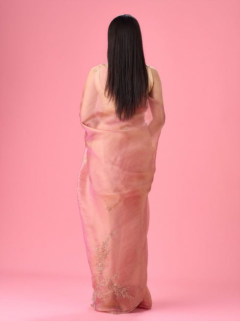 Mohey Radiant Pink Organza Saree