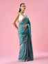 Mohey Sea Green Silk Saree with Stone Work