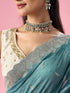 Mohey Sea Green Silk Saree with Stone Work