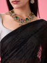 Mohey Elegant Black Georgette Saree