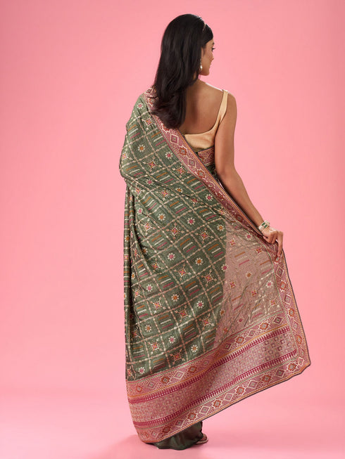 Mohey Emerald Elegance Saree