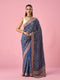 Mohey Grey Silk Saree with Stone Work