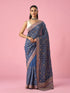 Mohey Grey Silk Saree with Stone Work