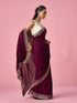 Mohey Wine Chinon Saree with Stone Work