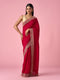 Mohey Pink Chinon Saree with Stone Work