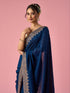Mohey Blue Chinon Saree with Stone Work
