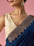 Mohey Blue Chinon Saree with Stone Work