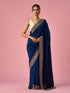 Mohey Blue Chinon Saree with Stone Work