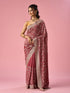 Mohey Pink Chinon Saree with Stone Work