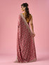 Mohey Pink Chinon Saree with Stone Work