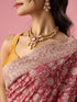 Mohey Pink Chinon Saree with Stone Work