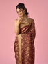 Mohey Wine Silk Banarasi Saree with Weave Design