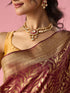 Mohey Wine Silk Banarasi Saree with Weave Design
