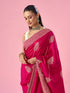 Mohey Pink Silk Saree with Stone Work