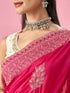 Mohey Pink Silk Saree with Stone Work