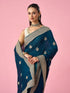 Mohey Blue Silk Saree with Zari Work