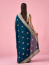 Mohey Blue Silk Saree with Zari Work