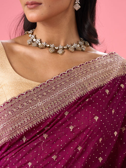 Mohey Wine Elegance Saree