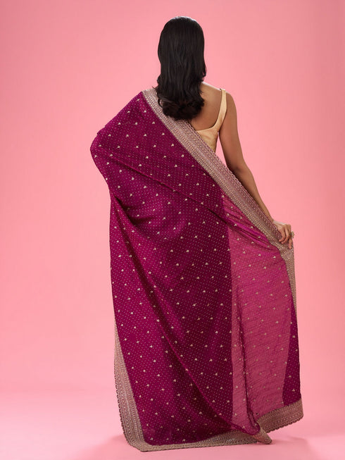Mohey Wine Elegance Saree