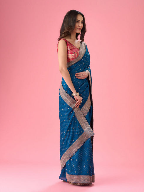 Mohey Blue Radiance Saree