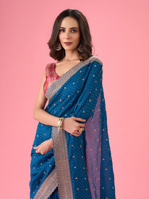 Mohey Blue Radiance Saree