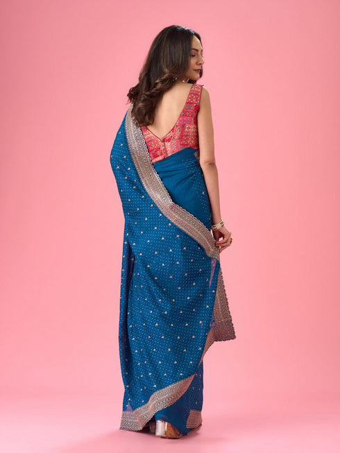 Mohey Blue Radiance Saree