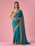 Mohey Green Silk Saree with Stone Work