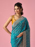 Mohey Green Silk Saree with Stone Work