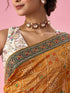 Mohey Mustard Yellow Silk Saree with Stone Work