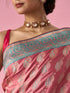 Mohey Pink Silk Banarasi Saree with Stone Work
