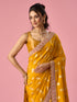 Mohey Mustard Yellow Silk Banarasi Saree with Hand Embroidery