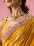 Mohey Mustard Yellow Silk Banarasi Saree with Hand Embroidery