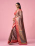 Mohey Peach Silk Saree with Weave Detail